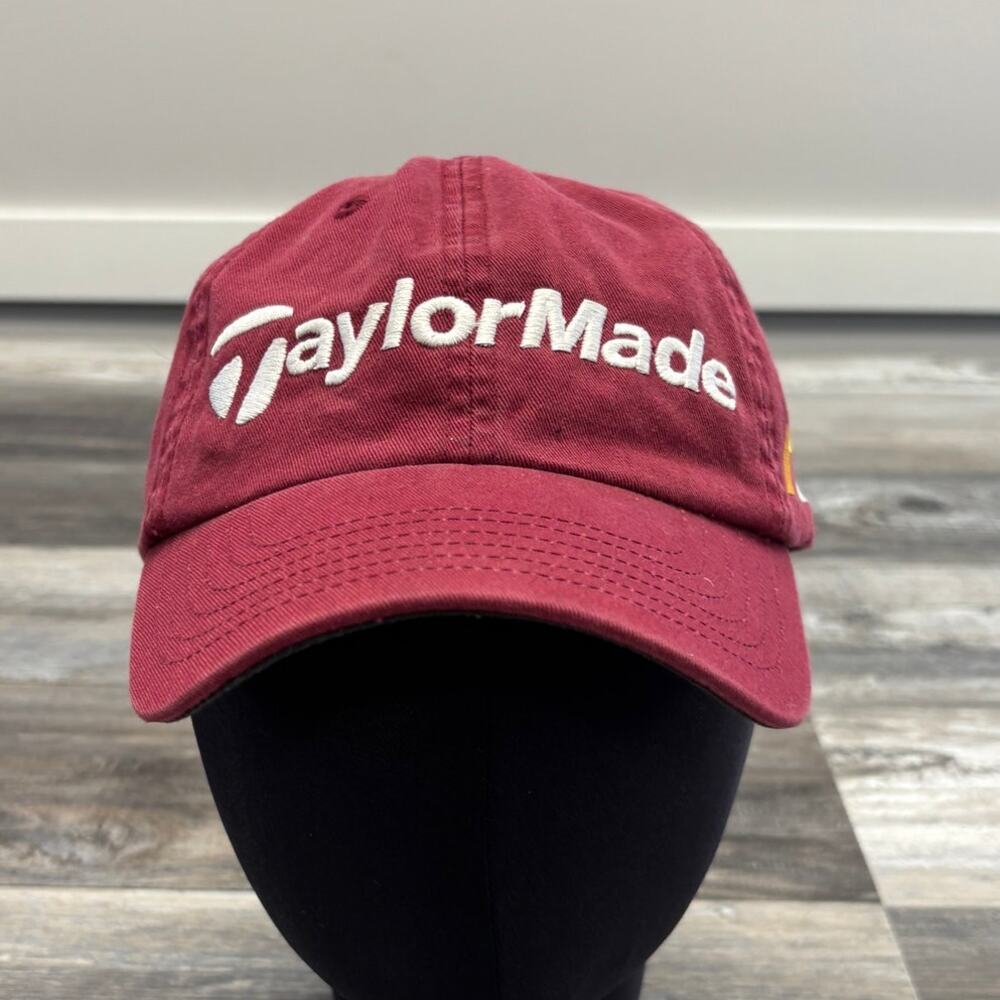 Taylormade R7 Series Maroon Red White OS Adjustable Strapback Golf Baseball‎ Hat